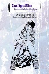 Lost in Thought A6 Red Rubber Stamp